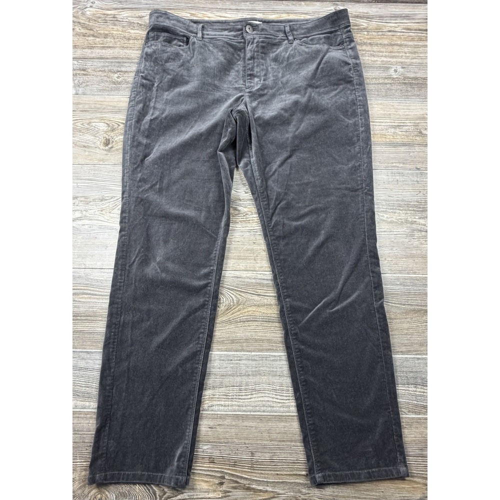 J. Jill Velvet 5-Pocket Straight Leg Pants Black Junior's 15 (38x29) Stretch